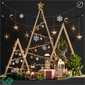 Modern Christmas decoration Mei Chen 3d model